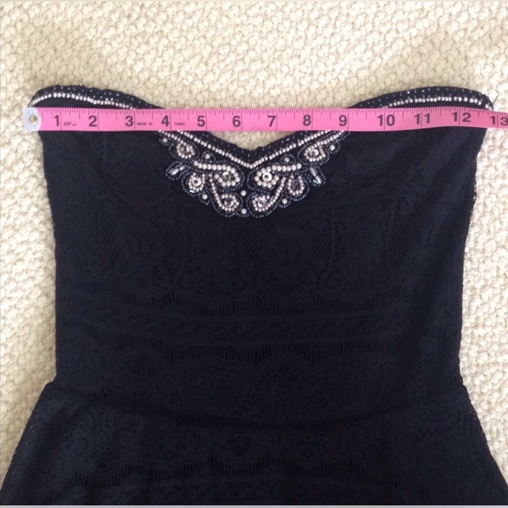 EUC 🌸 Free People Black Strapless Lace & Tulle Mini Dress | Feminine Boho Chic ✨ - Picture 5 of 6